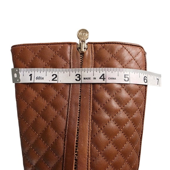 Sole Mani Women's Quilted Gabi Leather Boot In Cognac, Size 9.5M - Picture 14 of 16